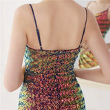 Formal Sequins Strap Slit Mermaid Evening