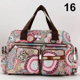 Handbag Vintage Flower Printed Waterproof Nylon Shoulder Messenger Bag Large Capacity Tote Bag Casual Picnic Travel