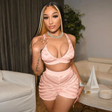 Kliou Mesh Patchwork Two Piece Set Women Sexy Solid Deep V-Neck Crop Tops+ See Through High Waist Skinny Female Matching