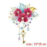 Waterproof Fake tattoo rose flower heart key necklace color tatoo sticker temporary tatto chest back leg belly for woman