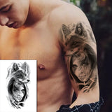Temporary Tattoo Stickers Hands Together Peace Cross Fake Tatto Waterproof Tatoo Back Leg Arm Belly Big Size for Women Men
