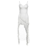 Woherb Summer New Women's Wear Pure Desire Wind Sexy Hot Girl Hollow Out Lace Package Hip Dress-Outfit