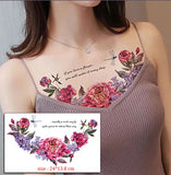 Temporary Tattoo Sticker Totem Flower Arrow Color Sexy Chest Back Fake Tatoo Waterproof Flash Tatto Body Art for Woman