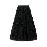 Folded Half-Dress Girl Spring 2025 New High-Rise Thin Long A-Word Large Swing Dress