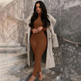 Long Sleeve Solid Turtleneck Skinny Bodycon Jumpsuit Autumn Winter Women Fashion Streetwear Casual