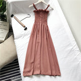 Women 4 Colors Square Collar Sleeveless Summer All-match Korean Style Elegant Students Party Mujer De Moda Vestidos