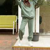 Elegant Solid Sets For Women Warm Hoodie Sweatshirts And Long Pant Fashion Two Piece Sets
