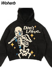 street ins high street trend print hooded sweater men and women new Harajuku punk loose casual couple coat long sleeves 729-1-Outfit