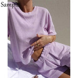 2021 Causal Summer Lounge Wear Women Tracksuit Shorts Set Loose Short Sleeve T Shirt Tops And Mini Shorts Two Piece