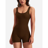 Bare Back One-Word Collar Sleeveless Jumpsuit Folded Three-Point Jumpsuit