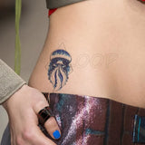 Tattoo Sticker Mermaid Little Element Small Devil Fish Jellyfish Whale Sea Animal Water Transfer Temporary Fake Body Art