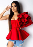Preppy Style Slash Neck Solid Flare