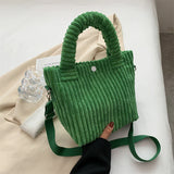 Fashion Corduroy Women's Bag 2022 Trend New Handbags Niche Versatile Bucket Shoulder Bags Female Nylon Button Crossbody