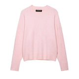 Women's New Fashion Simple Round Collar Collar Soft Knit Shirt