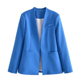 New Multi-Color Solid-Color Slimming Simple Leisure Suit Jacket 2274773-Outfit