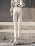 Ladies Suits Harem Pants High Waist Professional Overalls Formal Dress Nine Points Womens Pants Cargo Pants Women-Outfit
