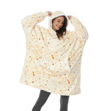 Print Hoodie Sweatshirt Women Fleece Christmas Oversized Hoodies Giant TV Blanket With Sleeves Loose Pullover Xmas