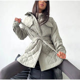 Buckle Collar Loose Warm Lingge Cotton Suit New 2025 Autumn And Winter With Thick Cotton