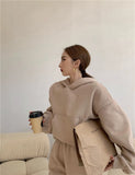 Women Hoodies Sweatshirt Fleece 100% Cotton Tracksuit Casual Sports Sweatshirts Pullover Home Sweatpants