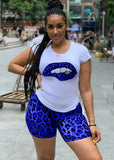 Leopard Print Shirt and Biker Shorts 2 Piece
