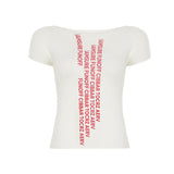 Letter-Printing Short-Sleeved T-Shirt Girl 2025 Summer New Simple Hottie Casual