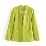New Multi-Color Solid-Color Slimming Simple Leisure Suit Jacket 2274773-Outfit