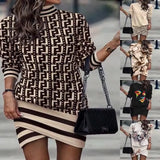 Independent Station Autumn New Long-Sleeved High-Necked Printed Dress For Women-Outfit