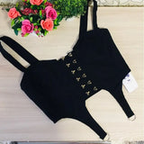 Women Sexy Low Cut Solid Crop Top Camisole Sleeveless Backless Tank Tops Party Lady Casual Streetwear 2020