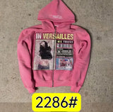 VERSAILLES Black Zipper Hoodie Casual Zipper
