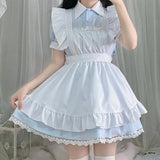 Black White Maid Costume Cute Maid Soft Girl Female Lolita Dresses Japanese Sexy Cat Female Uniform Suit-Outfit