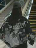 Autumn Casual Black Print O-Neck Long Sleeve Loose