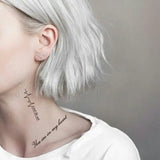Water Transfer Tattoo Sexy Black Letter Lifeline Tattoo Body Art Waterproof Temporary Fake Flash Tattoo for Man Woman