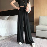 Women Sets Solid O-neck Cropped T-Shirts Elastic Waist Drawstrings Soft Breathable Ulzzang Casual Trendy Elegant Female Womens-Outfit