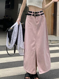 Denim Skirts Women Sweet Loose Casual High Waist Do Old Spring All-match College Daily Ulzzang Style Fashion Washed Classic-Outfit
