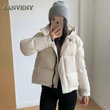 2022 New Winter Fashion Hooded Warm Fluffy Short Jacket Women Thickened Loose Waterproof 90% White Goose Down Bread