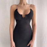 Strapless Backless Fashion Low-Cut Sexy Bodycon Temperament Slim