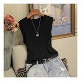 The Summer Of 2025, Women Wear A Vest Wearing A T-Shirt With A Tight-Fitting Knitted Top Loose Large-Size