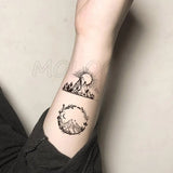 Tattoo Sticker Pine Tree Christmas Plant Black Hand Body Art Water Transfer Temporary Fake Tatto Flash Tatoo for Kid Girl