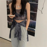 Women Tie Dye Long Sleeve Ladies Spring Loose High Street Stylish Thin Leisure Minimalist Harajuku Ins Comfortable