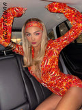 BOOFEENAA Deep V Long Sleeve Floral Jumpsuit Sexy Summer Rompers for Women Vacation Outfits Rave Festival Clothing 1028-0-Outfit