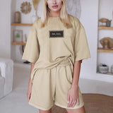Women Tracksuit Two Piece Set Oversize Sweatshirts And Shorts Sportswear Outfit Solid Y2k Set Summer