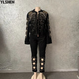 Piece Set African Clothes for Women Tracksuit Dashiki Diamonds Blazer Bra Pants Suits Famous Bazin Jogging Vetement Femme 2023-Outfit