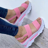 Women Sandals 2022 New Heels Woman Platform Wedges Shoes Ladies Summer Sandals Buckle Non-slip Beach Sandals Plus Size