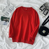100% Cotton Women Sweatshirt Casual O Neck Plus Size Tops Simple Long Sleeve Fall Ladies Solid Oversize Fashion Tops