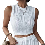 Women's Summer New Top T-Shirt Temperament Sleeveless T-Shirt Collar Leak Umbilical Vest