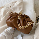 Luxury Designer Cloud Clutch Bag 2020 Hot New Trendy Fashion Ladies Thick Chain Shoulder Bag Soft PU Women Handbag