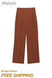 2023 New Women Summer Wide Leg Pants Fashion Loose Elastic waist Solid Female Elegant Street Pant Trousers Clothing-Outfit