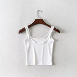 Trendy Women's Vest With Sexy Solid Color Wears A New Summer Sleeveless Blouse With High Waist And Navel Suspenders.-Outfit