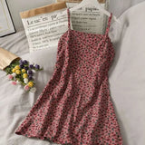 Dresses Women Leisure 3 Colors Floral Retro Aesthetic Elegant Students All-match Fashion Ladies Simple Summer