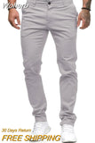Men's Solid Color Trousers Pants Men Winter Autumn New Casual Trousers Full Length Cargo Pants-Outfit